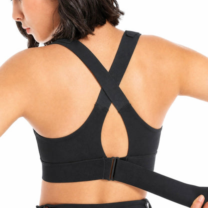 Women Sports Bras Tights Crop Top Front Zipper
