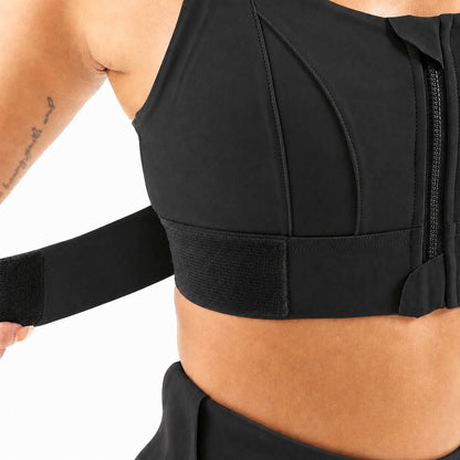 Women Sports Bras Tights Crop Top Front Zipper