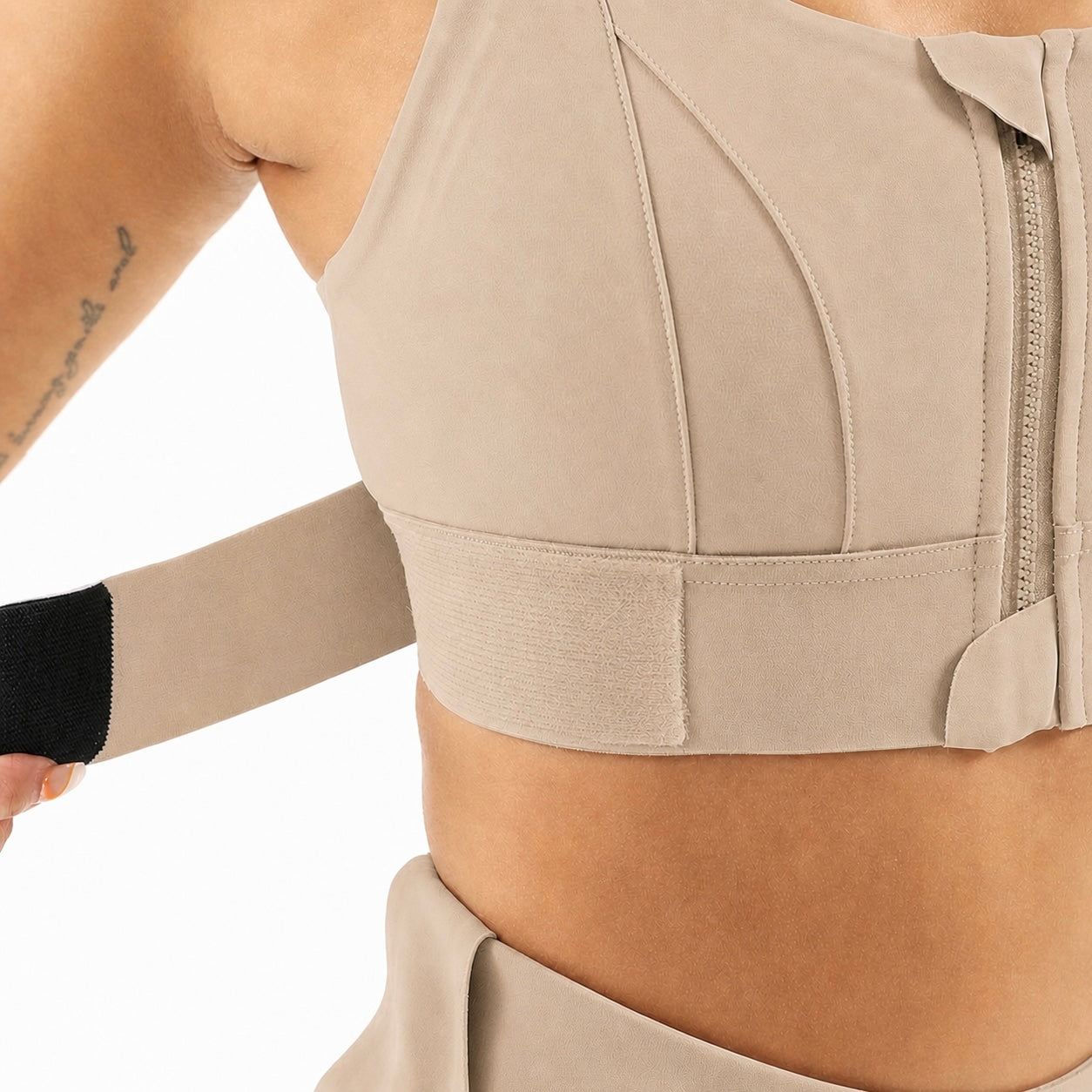 Women Sports Bras Tights Crop Top Front Zipper
