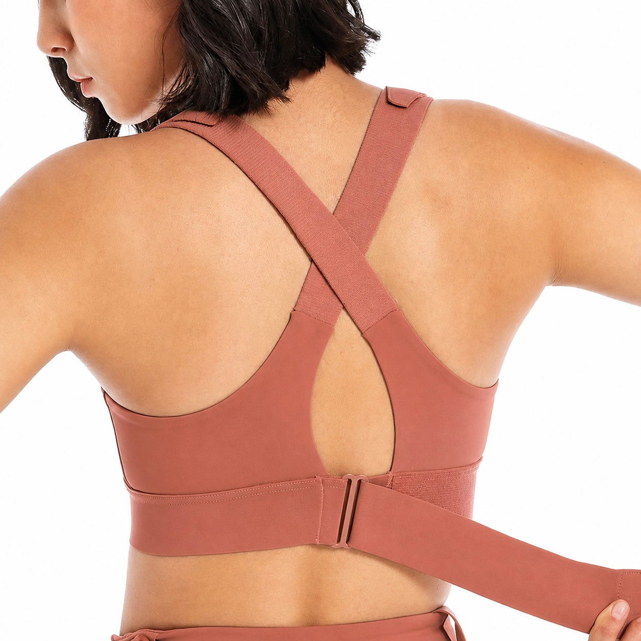 Women Sports Bras Tights Crop Top Front Zipper