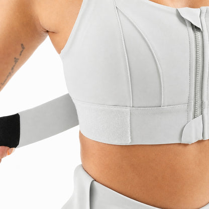 Women Sports Bras Tights Crop Top Front Zipper