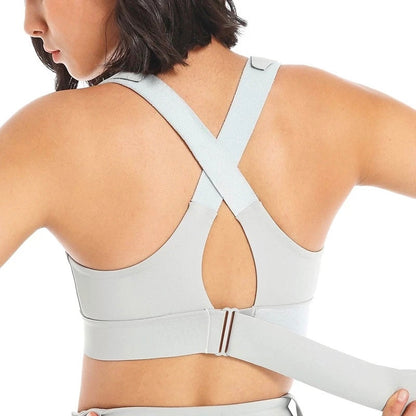 Women Sports Bras Tights Crop Top Front Zipper