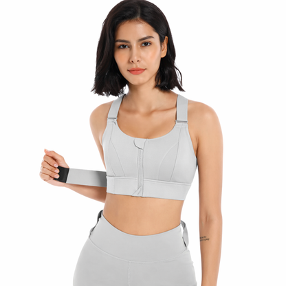 Women Sports Bras Tights Crop Top Front Zipper