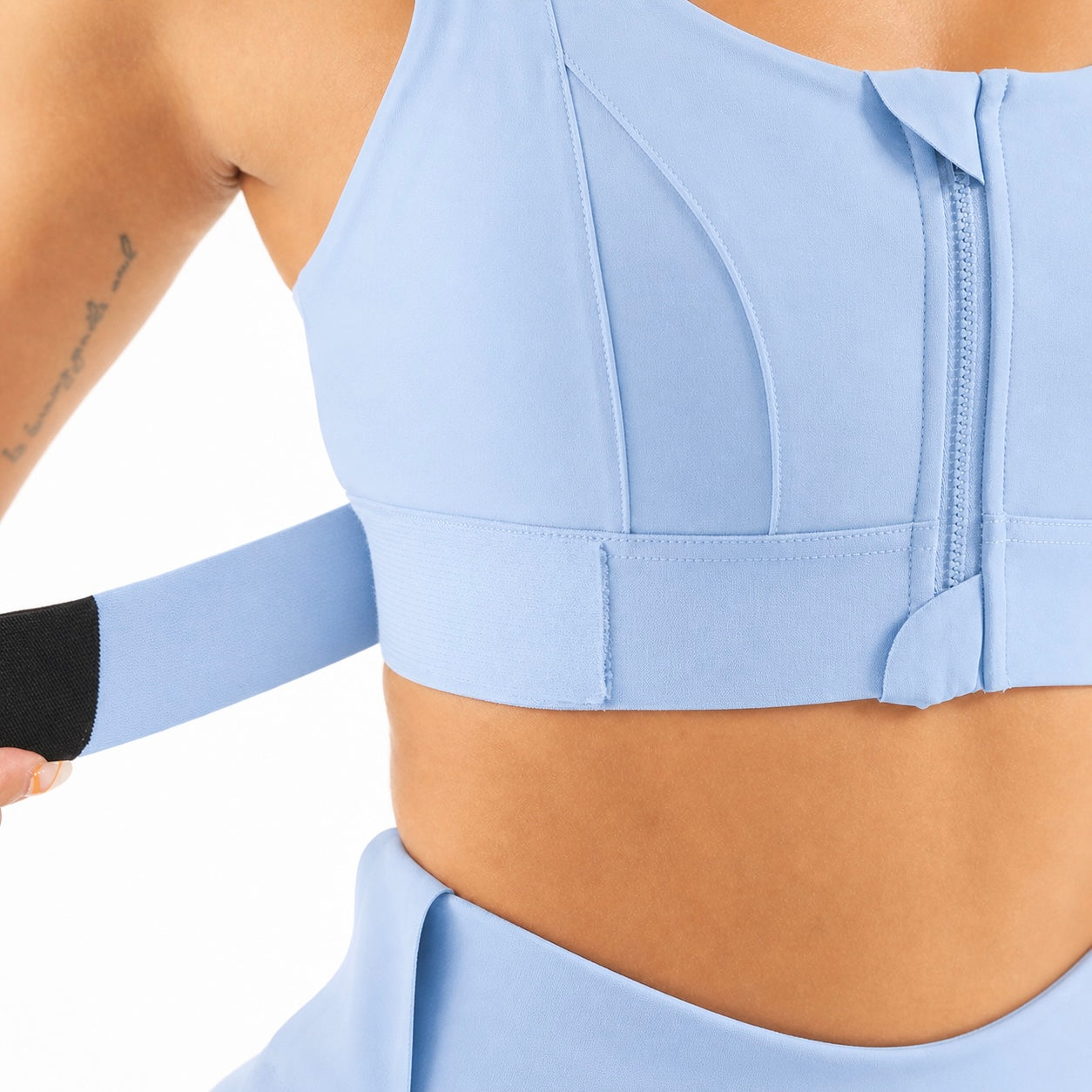 Women Sports Bras Tights Crop Top Front Zipper