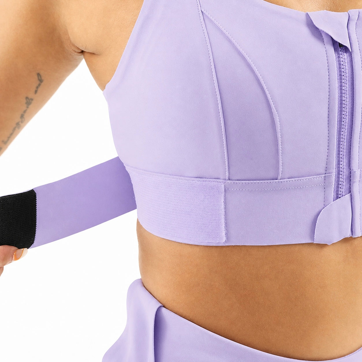 Women Sports Bras Tights Crop Top Front Zipper
