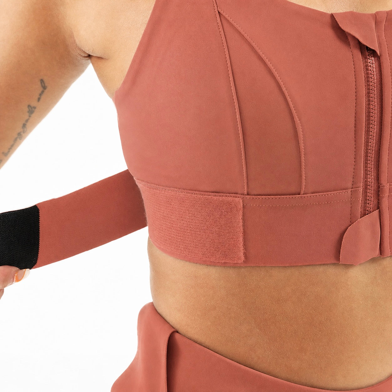Women Sports Bras Tights Crop Top Front Zipper